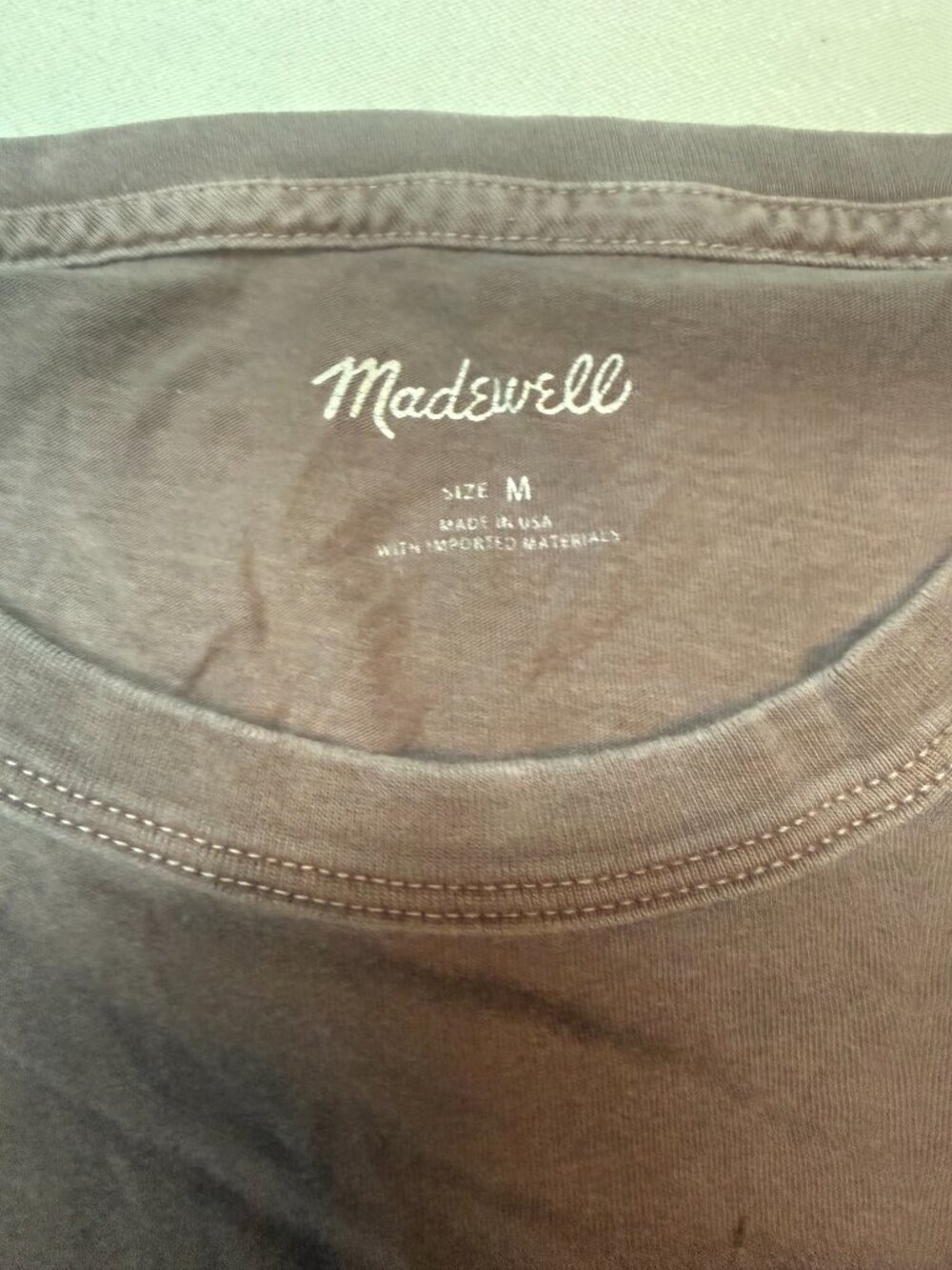 Madewell Long Sleeve Crewneck Tee Mauve Purple Size M - Picture 3 of 4